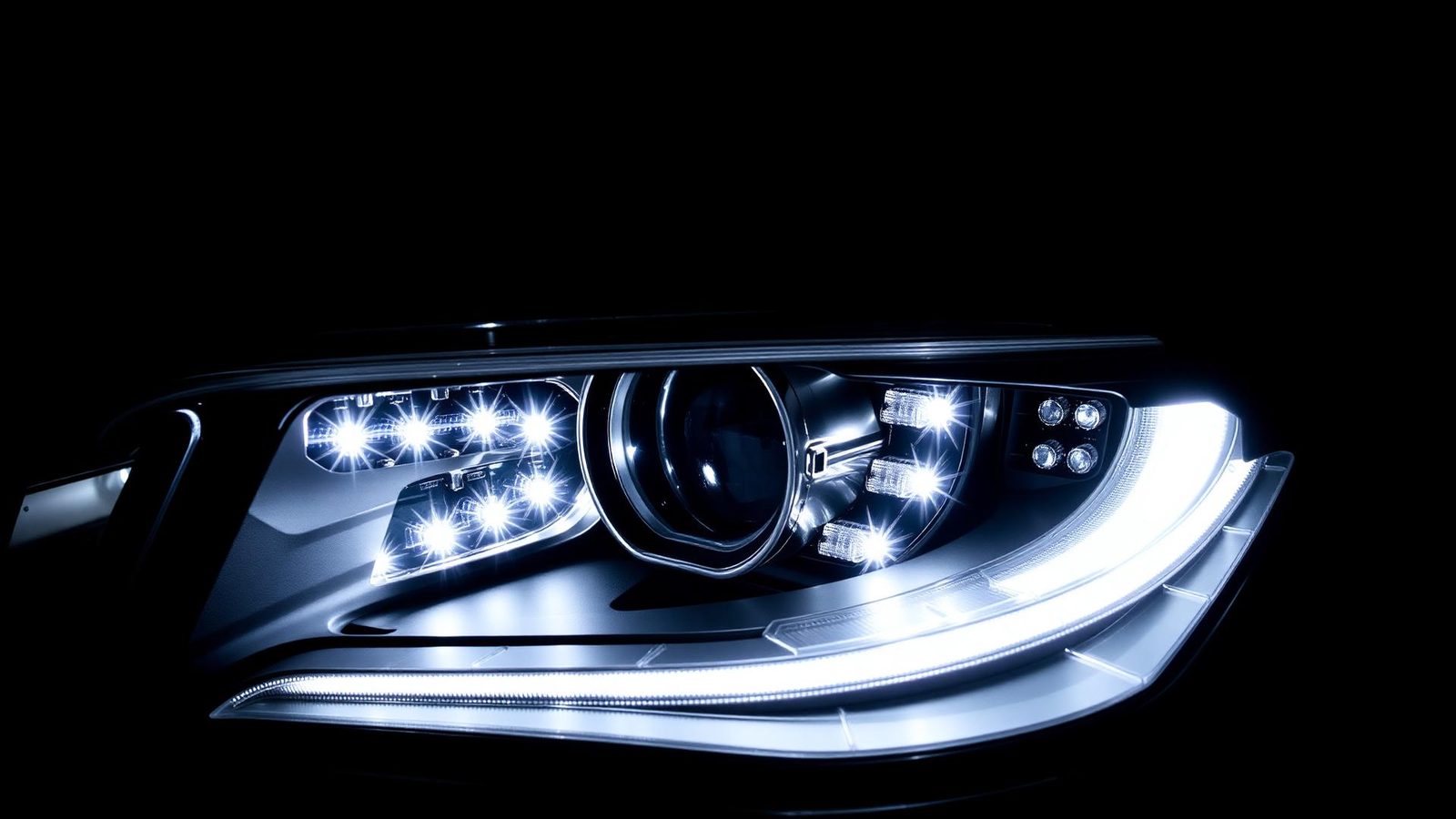 Close-up of a restored premium LED headlight