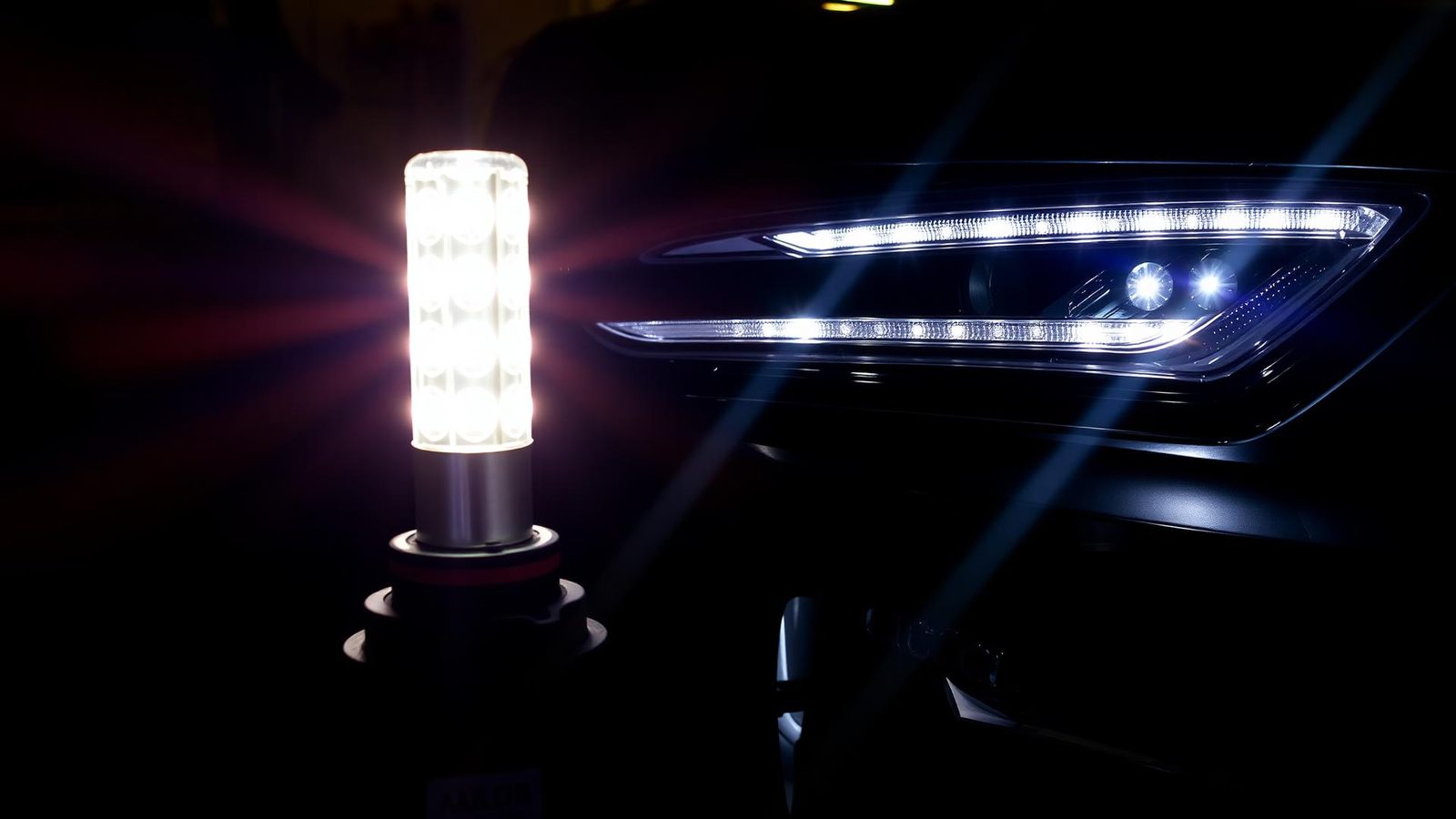 LED bulb and Audi LED headlight comparison
